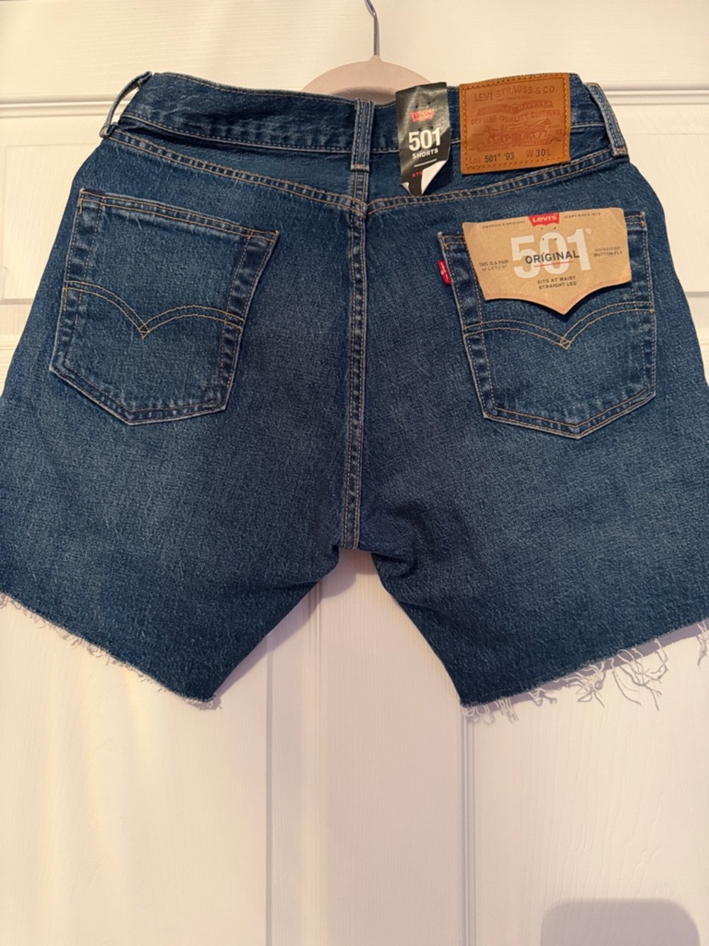 Levi's Dark Blue 501 Cutoff Denim Shorts - Picture 2 of 6